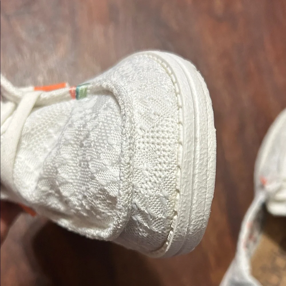 Hey Dude Kids White Moccasins with Orange Accents